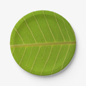 Natural Green Leaf and Light Yellow Line Design Pappteller (Vorderseite)
