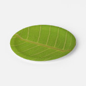 Natural Green Leaf and Light Yellow Line Design Pappteller (Schrägansicht)
