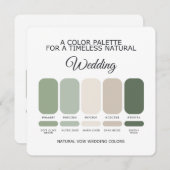 Natural Green Wedding Color Palette Card Einladung (Vorne/Hinten)