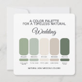 Natural Green Wedding Color Palette Card Einladung (Vorderseite)