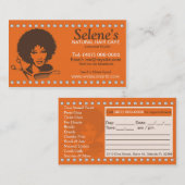 Natural Hair African American Salon Business Card Terminkarte (Vorne/Hinten)