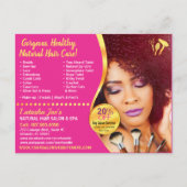 Natural Hair Care Salon Stylist Postcard Vorlage (Vorderseite)