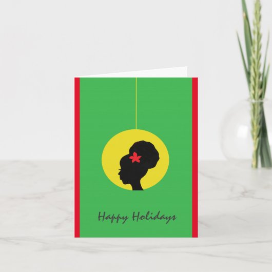 Natural Hair Holiday Card Feiertagskarte (Vorderseite)