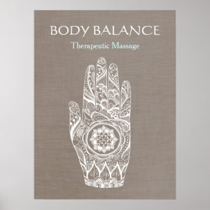 Natural Healer Henna Hand Lotus Poster