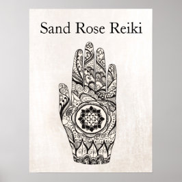 Natural Healer Henna Tattoo Hand Lotus Poster