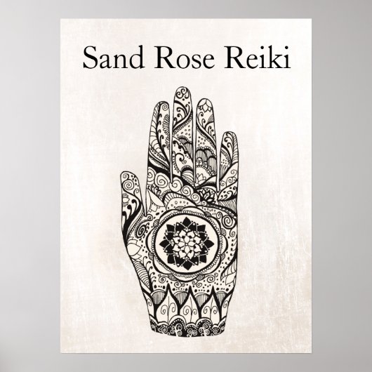 Natural Healer Henna Tattoo Hand Lotus Poster (Vorne)