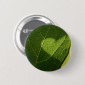 Natural Heart on Green Leaf Button (Vorne & Hinten)