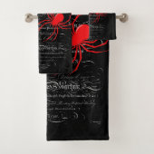 Natural History Title Page Spiders Calligraphy Badhandtuch Set (Insitu)