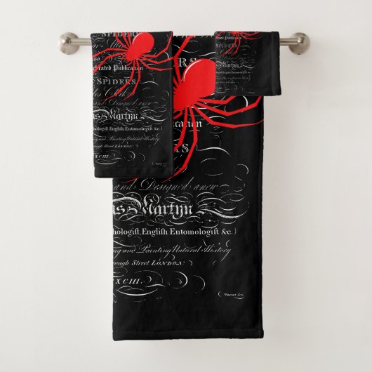Natural History Title Page Spiders Calligraphy Badhandtuch Set (Insitu)