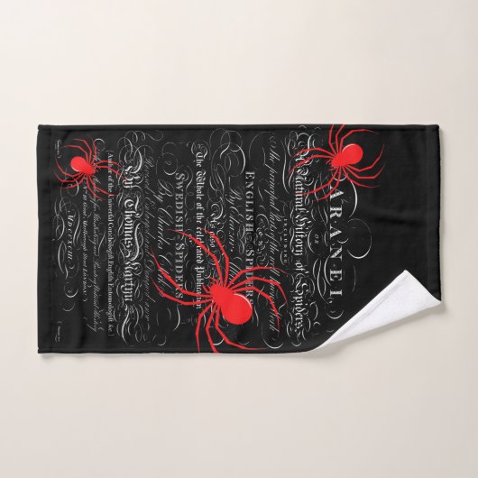 Natural History Title Page Spiders Calligraphy Badhandtuch Set (Handtuch)