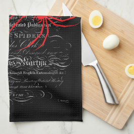 Natural History Title Page Spiders Calligraphy Geschirrtuch