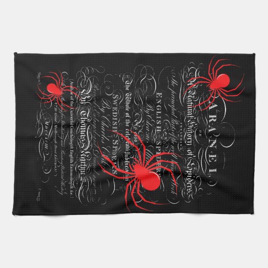 Natural History Title Page Spiders Calligraphy Geschirrtuch (Horizontal)