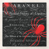Natural History Title Page Spiders Calligraphy Glasuntersetzer (Vorderseite)