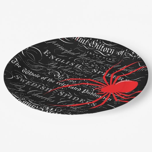 Natural History Title Page Spiders Calligraphy Pappteller (Schrägansicht)