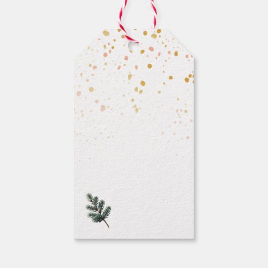 Natural Holiday Bough Cluster Rustikale Weihnachte Geschenkanhänger (Rückseite)