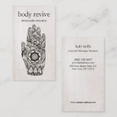 Natural & Holistic Health Henna Lotus Blume Hand Visitenkarte (Vorne/Hinten)