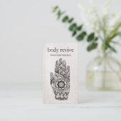 Natural & Holistic Health Henna Lotus Blume Hand Visitenkarte (Stehend Vorderseite)