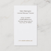 Natural & Holistic Health Henna Lotus Hand Orange Visitenkarte (Rückseite)