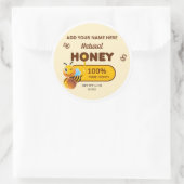 Natural Honey Bee Jar Apiary Business Labels Runder Aufkleber (Tasche)