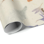 Natural Kraft Floral Petals Mulberry Vergiss-me-no Geschenkpapier (Rolleneckpunkt)