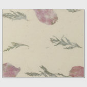 Natural Kraft Floral Rose Petals Mulberry Delicate Geschenkpapier (Flach)