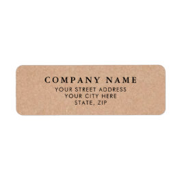 Natural Kraft Look Custom Rücksendeadressen-Aufkle