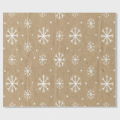 Natural Kraft Style White Snowflake Pattern Geschenkpapier (Flach)