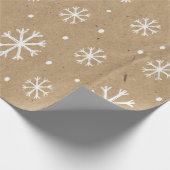Natural Kraft Style White Snowflake Pattern Geschenkpapier (Ecke)