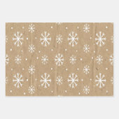 Natural Kraft Style White Snowflake Pattern Geschenkpapier Set (Vorderseite 3)