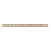 Natural Kraft Style White Snowflake Pattern Satinband (Vorderseite)