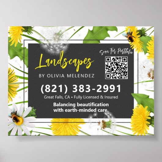 Natural Lac Care Service Promo Dandelion & Bienen Poster (Vorne)