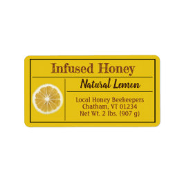 Natural Lemon Flavor Infanterie Honey Adressaufkleber