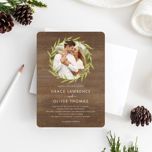 Natural Liebe Foto Wedding Einladung NLV