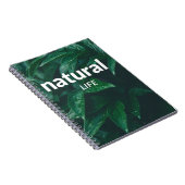 Natural Life Notebook - Green Blätter Cover Notizblock (Rechte Seite)