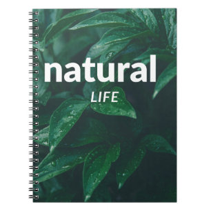 Natural Life Notebook - Green Blätter Cover Notizblock