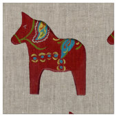 Natural Linen Dala Horse Fabric Stoff (Nahaufnahme)