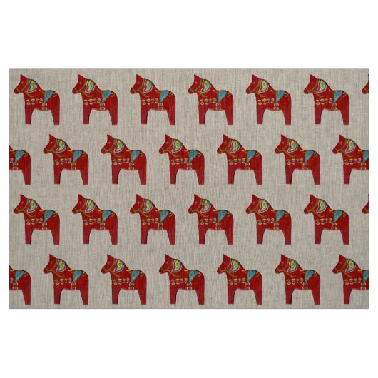Natural Linen Dala Horse Fabric Stoff (Fat Quarter (45,7 x 55,9 cm))