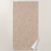 Natural Linen Fabric Texture in Warm Beige Strandtuch (Vorderseite)