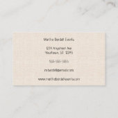 Natural Linen Texture Visitenkarte (Rückseite)