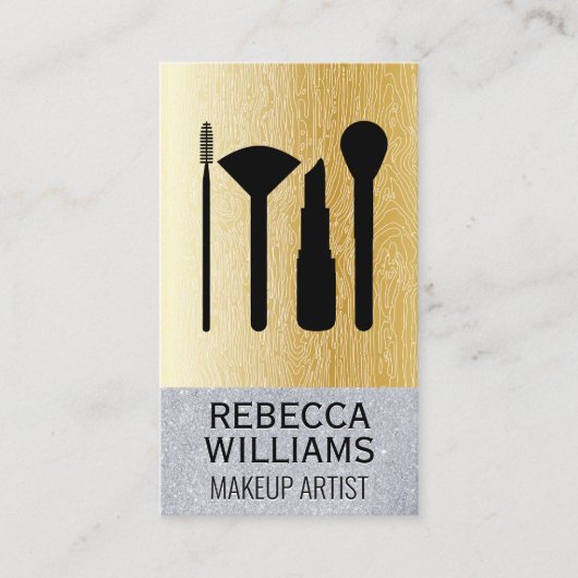 Natural Lines Gold Gradient | Glitzer Makeup Set Visitenkarte (Vorderseite)