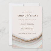 Natural Marble Agate Wedding Einladung (Vorderseite)