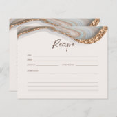 Natural Marbour Agate Brautparty Rezept Card (Vorne/Hinten)