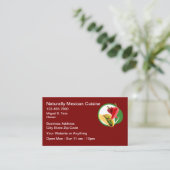 Natural Mexican Cuisine Business Cards Visitenkarte (Stehend Vorderseite)