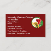 Natural Mexican Cuisine Business Cards Visitenkarte (Vorderseite)