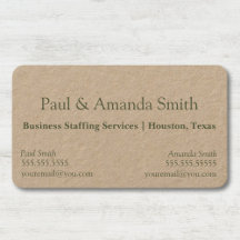 Natural Minimalistisch Kraft Business Card mit 2 N