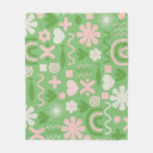 Natural Miscellany Pattern Lime Green und Pink Fleecedecke (Vorderseite)