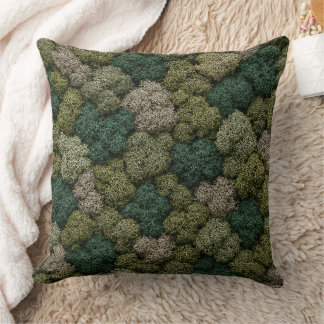 Natural Moss and Lichen Eco Throw Pillow Kissen