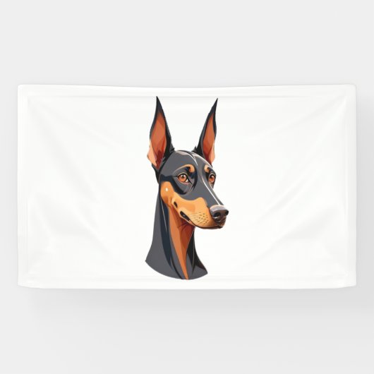 Natural Oar Doberman Banner (Horizontal)