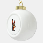 Natural Oar Doberman Keramik Kugel-Ornament (Rechts)