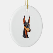 Natural Oar Doberman Keramik Ornament (Rechts)